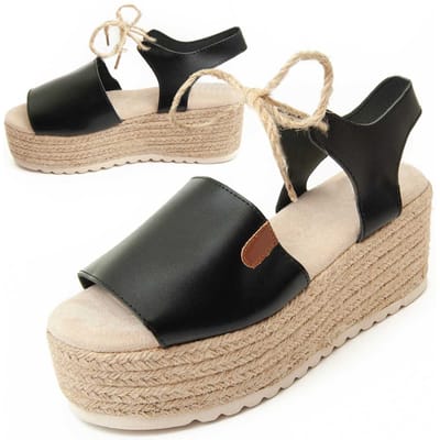 Sandalia De Cuña Para Mujer.  Montevita  Pellis  92325 40 zwart