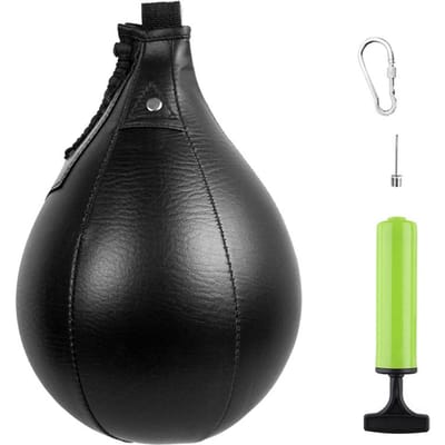 Boxing Speed ​​Ball PU-leer MMA Muay Thai Training Opvallende tas Kit Boxing Punch Ball met inflatorpomp zwart