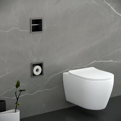 FugaFlow Eccelente Acces Inbouw Reserve- en toiletrolhouder - Gun metal -