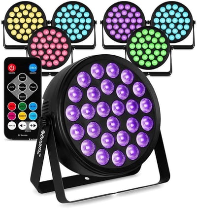 BeamZ set van 8 BCC260 LED PAR - PAR spot met 27x 6W LED’s - Blacklight met afstandsbediening