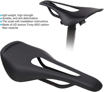 Fietszadel van koolstofvezel voor mountainbikes en racefietsen - Ergonomisch en ademend met comfortabele pasvorm