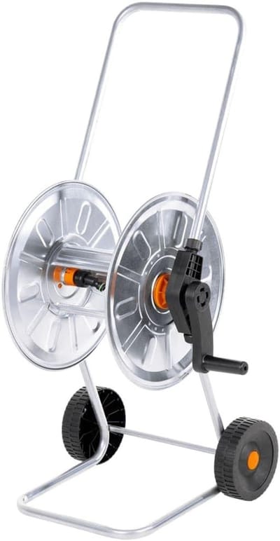 Slanghaspel - Slangkar - Tuinslang Opbergen - Corrosiebestendig - 50 meter - Zilver en zwart