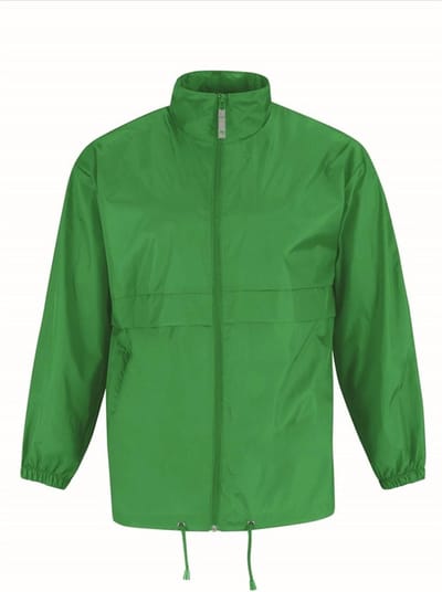 B&C Windbreaker - sirocco windjas - grasgroen - heren met capuchon M Groen