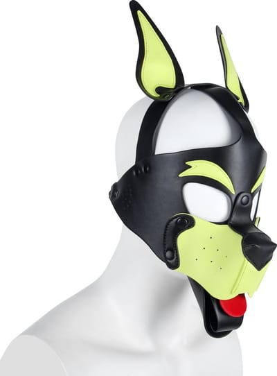 Banoch | Masker Doggy pointy | geel imitatie leer | Bondage | Puppy Play