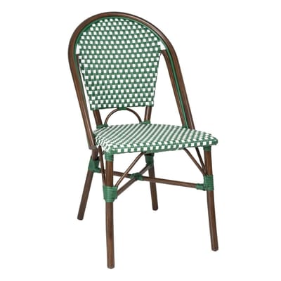 Bolero Parijse Stijl PE rotan stoel groene stip mix (2 stuks)