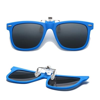 Zonnebrilclip Geschikt voor kinderen - Gepolariseerde zonnebrilclip, Geschikt voor brillen op sterkte, jaszonnebril Geschikt voor kinderen, meisjes en jongens (blauw)