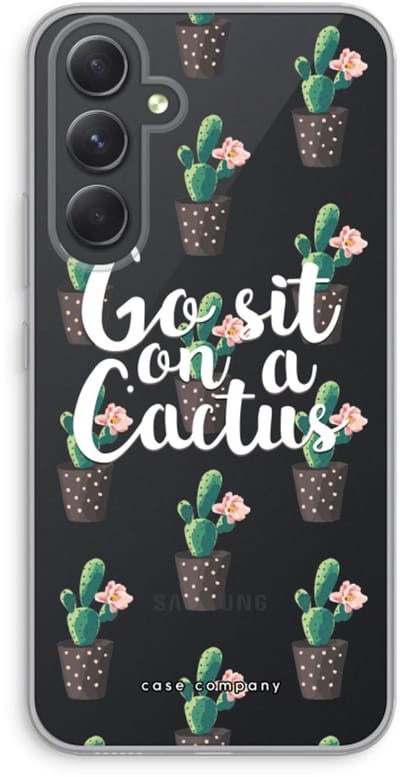 Case Company® - Hoesje geschikt voor Samsung Galaxy A54 hoesje - Cactus quote - Soft Cover Telefoonhoesje - Bescherming aan alle Kanten en Schermrand