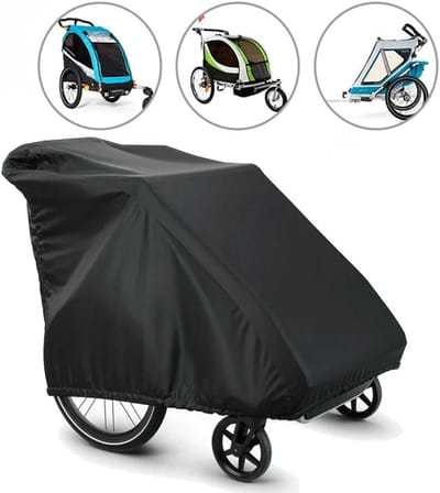 420D Oxford-weefsel- universele afdekking voor fietsaanhanger- Oxford-weefsel- fietsaanhanger- geschikt voor fietsaanhanger- hondenaanhanger- lastaanhanger (140 x 84 x 100 cm)