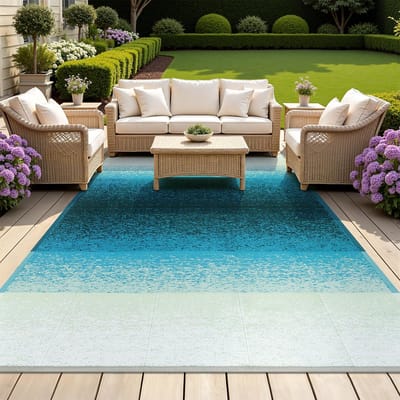 Outdoor tapijt, weerbestendig, 240 x 300 cm, omkeerbare vloermat, kunststof, terrastapijt, buitentapijt, uv-bestendig, camper, balkon, tapijt voor patio, strand, barbecue, picknick, dek