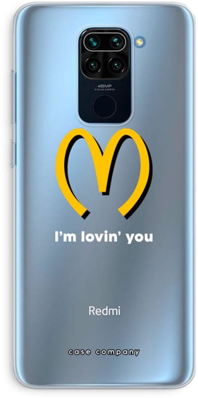 Case Company® - Hoesje geschikt voor Xiaomi Redmi Note 9 hoesje - I'm lovin' you - Soft Cover Telefoonhoesje - Bescherming aan alle Kanten en Schermrand
