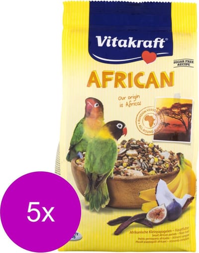 Vitakraft African Agapornidenvoer - Vogelvoer - 5 x 750 g