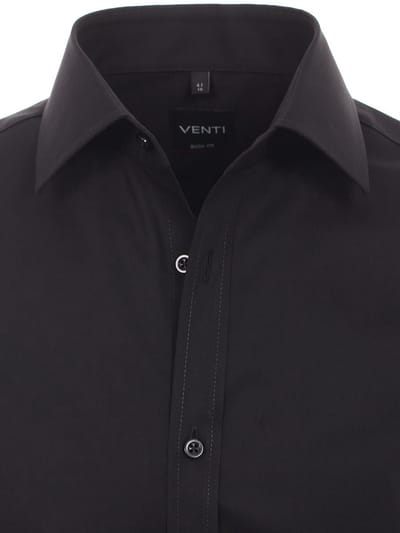 Venti Overhemd Zwart Body Fit Kent Kraag 001420-800 - XXL