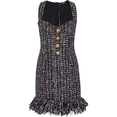 Korte tweed jurk voor dames Balmain