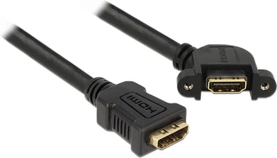 HDMI (v) - HDMI (v) haaks koppelstuk / inbouw - versie 1.4 (4K 30Hz) - 0,25 meter