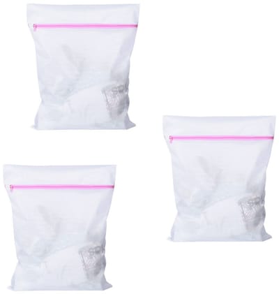 QTTVBTNA Waszakken – Herbruikbaar Wasnet met Ritssluiting - 50 x 60 cm– 3 Stuks – Bescherm je Wasgoed en Wasmachine