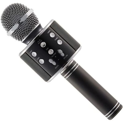 Microphone sans fil - WS-858 - Métal - Bluetooth - Portable et durable noir