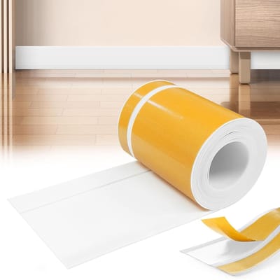 Flexibele Plinten 80mm x 20mm x 3m, Zelfklevend PVC, Waterdicht en Schimmelbestendig, Ideaal voor Badkamer en Keuken