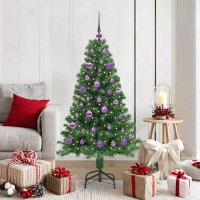 vidaXL - Kunstkerstboom - Groen - 150 - cm - PVC - en - Staal - en - Kunststof