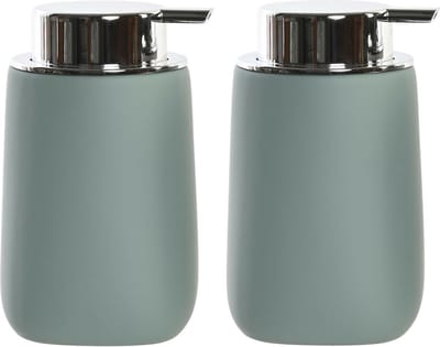 Items Zeeppompje - 2x stuks - kunststeen - mosgroen - 9 x 14 cm - dispenser