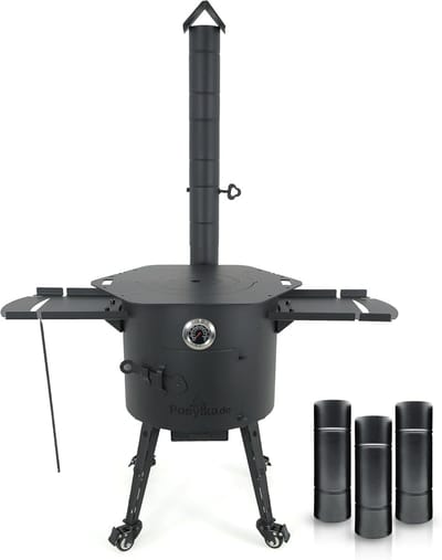 Buitenkeuken Kookring - Vuurplaats Ovenplaat - Authentiek Koken - Inclusief Accessoires - Ø 40 cm - Zwart