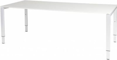 Verstelbaar Bureau - Domino 200x90 wit - wit frame