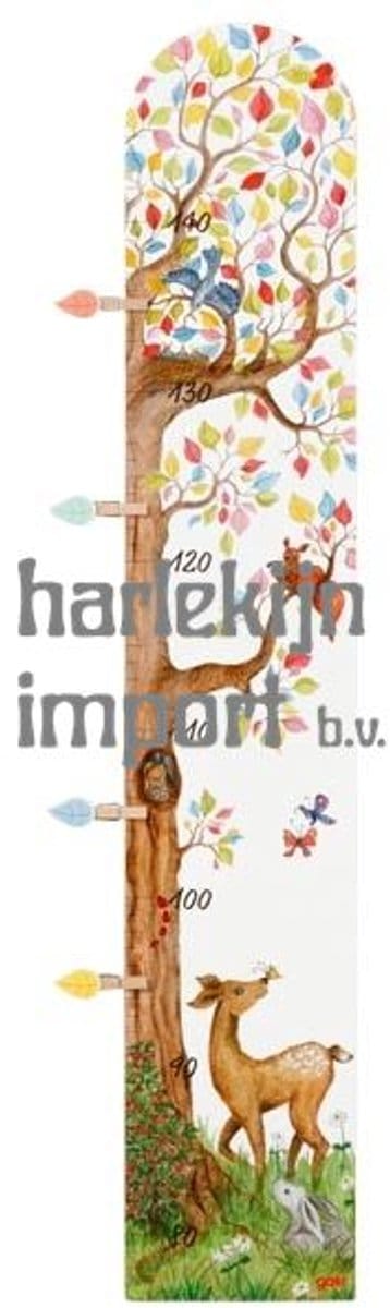 Goki meetlat - houten groeimeter veld dieren kinderkamer decoratie.