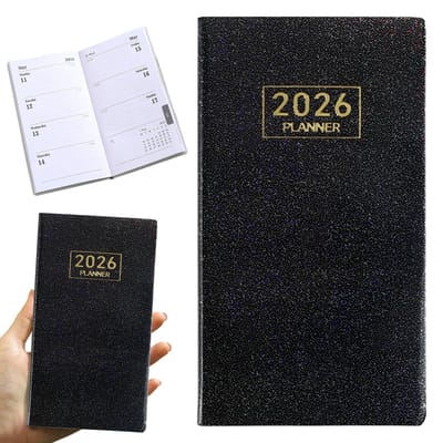 Agenda 2026 - A6 Formaat - 128 Pagina’s - 12 Maanden Kalender - Life Planner 2026 - Jaaragenda voor werk & privé - Planner - Journal - Organizer - Planner voor Werk Studie Thuis - Zwart B