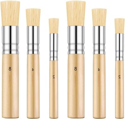 Set van 6 Template Brushes in 3 Maten voor Acryl- en Olieverf, Perfect voor DIY Kunstprojecten