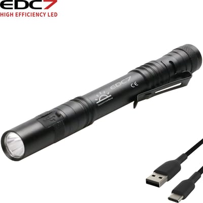 Zaklamp LED Oplaadbaar met 3 Standen - 1600 Lumen - 5 Uur Accu - Militaire Behuizing - Waterdicht IP65