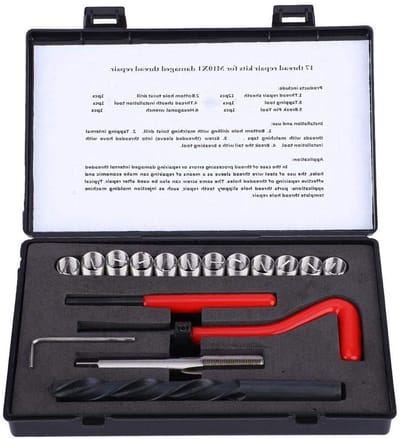 Draadherstelset voor M10 x 1, inclusief draadbussen en gereedschap voor reparatie van schroefdraad
