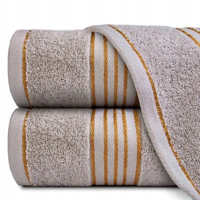 Tiwano Katoenen Handdoek 30x50 Grijs/Goud 500 g/m²