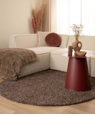 Rond hoogpolig vloerkleed - Shaggy Trend taupe 300