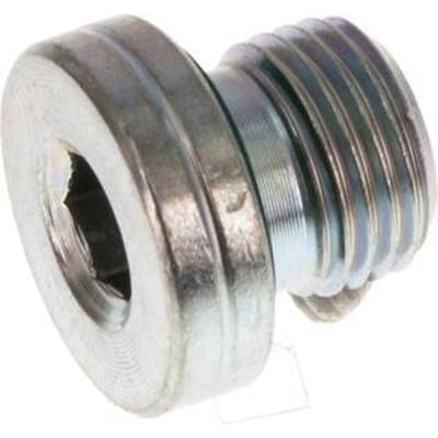 G 1/8'' Buitendraad Verzinkt Stalen Plug met binnenzeskant en FKM Afdichting 400 Bar [5 Stuks]