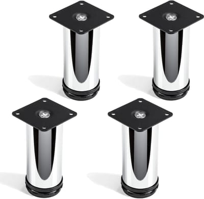 4er-SET meubelpoot JIM chroom Ø 50 mm / Hoogte: 120 mm hoog draagvermogen door sterke buis van SO-TECH