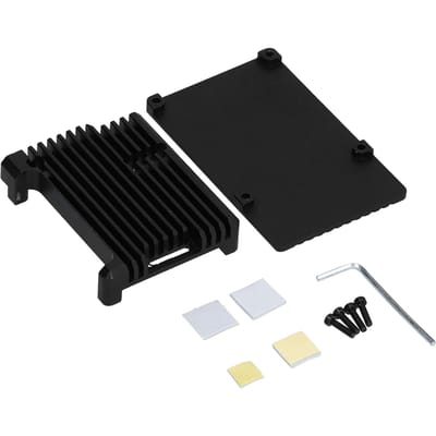 Behuizing voor Raspberry Pi 3 Model B B+ Zwarte Aluminiumlegering Anodische Oxidatie CNC Schaal