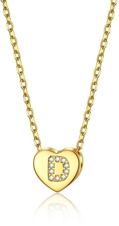 Dailygoods- Hartjesketting 41 cm - Koper/Roestvrij Staal - Gouden Ketting - Dames/Meisjes - Naamketting - Perfect voor Cadeaus - Halsketting