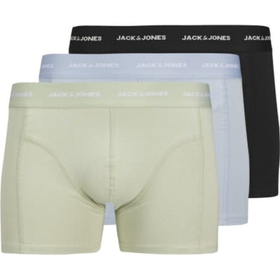 Jack & Jones Heren boxershorts trunks jactom bamboe 3-pack zwart/lichtblauw/lichtgroen