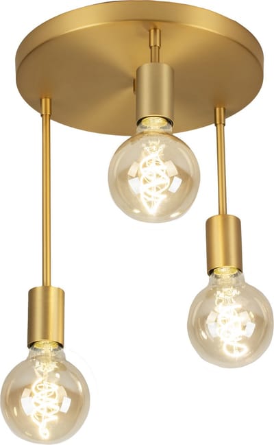 Lumidora Plafondlamp 74928 - Plafonniere - LINCOLN - 3 Lichts - E27 - Goud - Messing (kleur) - Metaal - ⌀ 28 cm