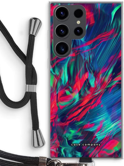 Case Company® - Hoesje met koord geschikt voor Samsung Galaxy S23 Ultra hoesje met Koord - Pilgrims Of The Sea - Telefoonhoesje met Zwart Koord - Bescherming aan alle Kanten en Over de Schermrand