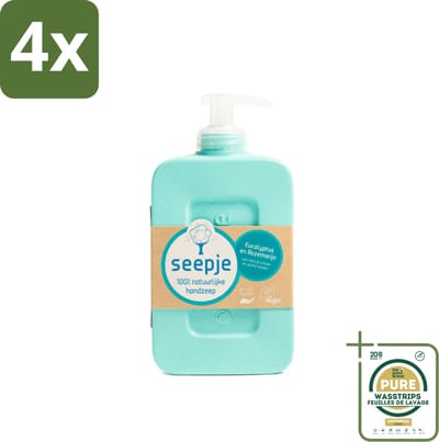 Seepje - Handzeep - Eucalyptus met Rozemarijn - 300 ml - Antiseptische Geur - Voordeelverpakking - 4 stuks - Rozemarijn - Natuurlijke handzeep
