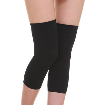 1 Paire Genouillère Fine en Coton pour Femme Protection Douce et Chaude des Articulations Antidérapante Élastique Genouillère de Sport pour Gymnastique Idéale pour Yoga/Danse/Entraînement/Course noir