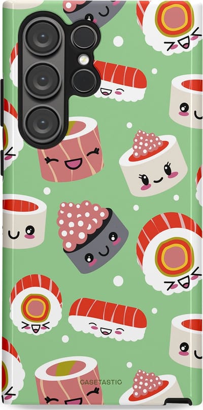 Casetastic Hoesje Geschikt voor Samsung S23 Ultra - Stijlvolle Beschermende Duo-layer Case - Sushi wonders