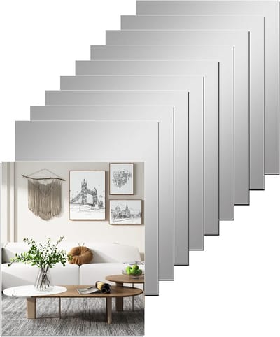 Set van 10 Zelfklevende Wandspiegels van Acryl, 15 x 10 cm, Perfect voor Interieurdecoratie en Ruimtevergroting