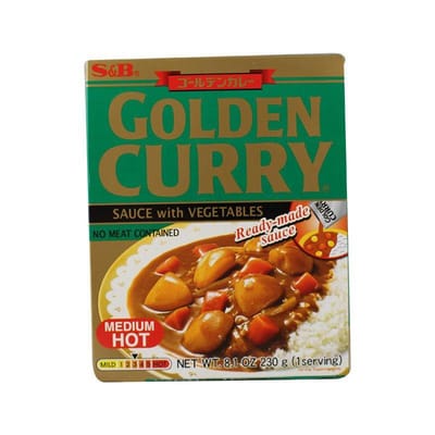 S&B Gouden Currysaus met Groenten | Meal Kit | Ambient Voedsel | Medium Pittige Japanse Curry, 230 g