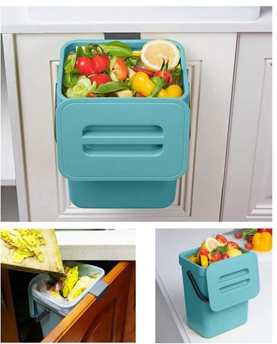 Kleine Compostbak voor Keuken - 5L Prullenbak met Deksel voor Indoor Composteren
