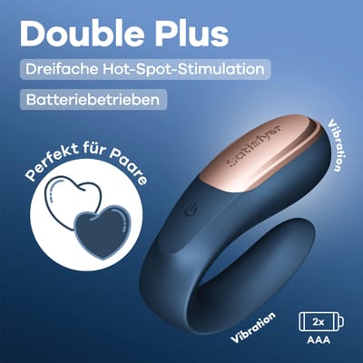 Satisfyer ‘Double Plus’ van siliconen, 9 cm