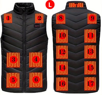 Livano Elektrische Bodywarmer - Verwarmde Bodywarmer - Heated Vest - Jas - Oplaadbaar - Heren - Zwart - Maat L