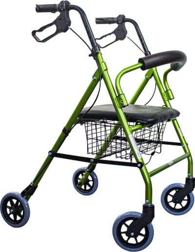 Clinicalfy Turia - Rollator - Opvouwbaar - Handremmen - 4 wielen - Zitting en rugleuning