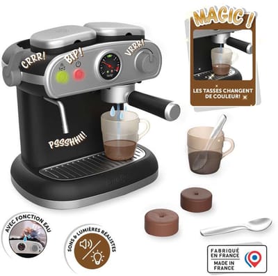 Smoby - Speelgoedkoffiezetapparaat - Expresso Koffie Machine - rollenspel - speelgoed met kopjes, lepels en capsules