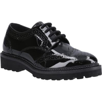 Hush Puppies Gabi Lace Up Meisjes Zwart Leren Brogues